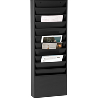 Literature Storage Racks, Stationary, 11 Slots, Steel, 13-1/4" W x 4-1/8" D x 36" H OA125 | WestPier
