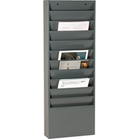 Literature Storage Rack, Stationary, 11 Slots, Steel, 13-1/4" W x 4-1/8" D x 36" H OA148 | WestPier