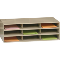 Data Organizers, Stationary, 9 Slots, Steel, 33-3/4" W x 11-5/8" D x 10-3/4" H WestPier