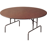 Folding Table, Round, 60" L x 60" W, Laminate, Brown OA304 | WestPier