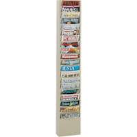 Literature Rack, Wall Mount, 20 Slots, Steel, 9-3/4" W x 4-1/8" D x 58" H WestPier