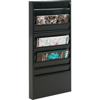 Literature Storage Racks, Stationary, 10 Slots, Steel, 13-1/8" W x 2" D x 26-1/4" H OA609 | WestPier