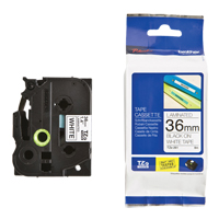 Tape Cartridge for P-touch&reg; Labeling System, 36 mm x 26-1/4', Black on White WestPier
