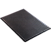 Conductive Anti-Fatigue Rubber Mat Interlocking Room System, Rubber, 2' W x 3' L, 1/2" Thick, Black WestPier