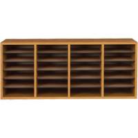 Adjustable Compartment Literature Organizer, Stationary, 24 Slots, Wood, 39-1/4" W x 11-3/4" D x 16-1/4" H OE208 | WestPier