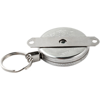 Self Retracting Key Chains, Chrome, 48" Cable, Mounting Bracket Attachment ON544 | WestPier