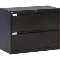 Lateral Filing Cabinet, Steel, 2 Drawers, 36" W x 18" D x 27-7/8" H, Black OP213 | WestPier