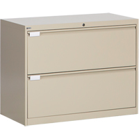 Lateral Filing Cabinet, Steel, 2 Drawers, 36" W x 18" D x 27-7/8" H, Beige OP214 | WestPier