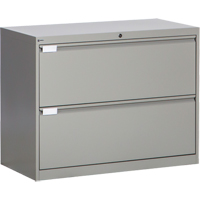 Lateral Filing Cabinet, Steel, 2 Drawers, 36" W x 18" D x 27-7/8" H, Grey OP215 | WestPier