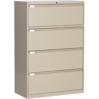 Lateral Filing Cabinet, Steel, 4 Drawers, 36" W x 18" D x 53-3/8" H, Beige OP220 | WestPier