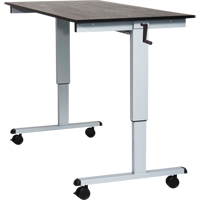 Adjustable Stand-Up Desk, Stand-Alone Desk, 48-1/2" H x 59" W x 29-1/2" D, Black OP531 | WestPier