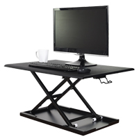Adjustable Stand-Up Desk, Desktop Unit, 15-3/4" H x 31-1/2" W x 22-1/2" D, Black OP563 | WestPier