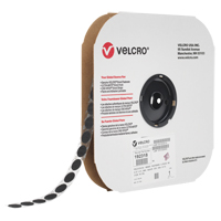 Attache Velcoin, Boucle, 3/4" dia., Adh&eacute;sif, Noir WestPier
