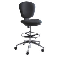 Metro™ Extended-High Chair, Fabric, Black, 250 lbs. Capacity OP692 | WestPier
