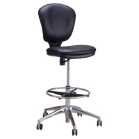Metro™ Extended-High Chair, Vinyl, Black, 250 lbs. Capacity OP693 | WestPier