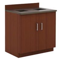 Modular Base Cabinet, Melamine, 39" H x 36" W x 25" D, Mahogany WestPier