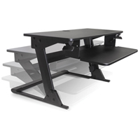 Goya™ Sit-Stand Workstation, Desktop Unit, 21" H x 35-2/5" W x 24" D, Black OP807 | WestPier