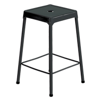 Counter Stool, Stationary, Fixed, 25", Steel Seat, Black WestPier