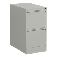 Vertical Filing Cabinet, Steel, 2 Drawers, 15-1/7" W x 25" D x 29" H, Grey OP916 | WestPier