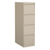 Vertical Filing Cabinet, Steel, 4 Drawers, 15-1/7" W x 25" D x 52" H, Beige OP922 | WestPier