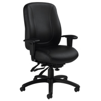 Overtime High Back Chair, Leather, Black, 300 lbs. Capacity OP924 | WestPier