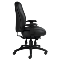 Overtime High Back Chair, Leather, Black, 300 lbs. Capacity OP924 | WestPier