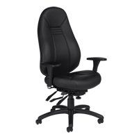 High Back Comfort Chair, Leather, Black, 300 lbs. Capacity OP929 | WestPier