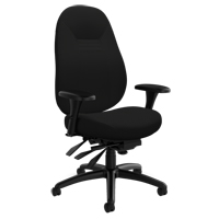 Medium Back Comfort Chair, Polyester, Black, 300 lbs. Capacity OP930 | WestPier