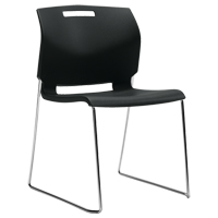 Chair, Plastic, 32-1/2" High, 300 lbs. Capacity, Black WestPier