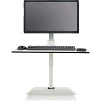Soar™ Sit/Stand Electric Desk with Single Monitor Arm, Desktop Unit, 36" H x 27-3/4" W x 22" D, White OQ925 | WestPier