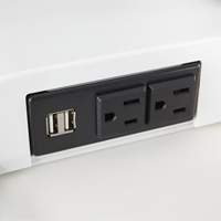 Soar Sit/Stand Electric Desk with Dual Monitor Arm, Desktop Unit, 37-1/4" H x 27-3/4" W x 22" D, White WestPier