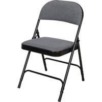 Deluxe Fabric Padded Folding Chair, Steel, Grey, 300 lbs. Weight Capacity OR434 | WestPier