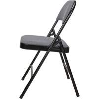 Chaise pliante de luxe en tissu rembourrée, Acier, Gris, Capacité 300 lb OR434 | WestPier