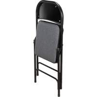Chaise pliante de luxe en tissu rembourrée, Acier, Gris, Capacité 300 lb OR434 | WestPier