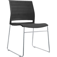 Stacking Chairs, Polypropylene, 32-3/8" High, 250 lbs. Capacity, Black WestPier