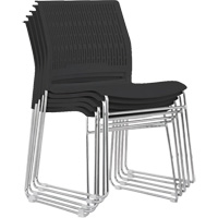 Stacking Chairs, Polypropylene, 32-3/8" High, 250 lbs. Capacity, Black WestPier