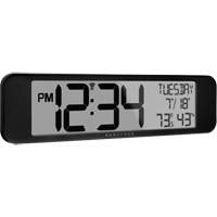 Ultra-Wide Clock with Atomic Accuracy, Digital, Battery Operated, Black OR487 | WestPier