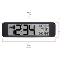 Ultra-Wide Clock with Atomic Accuracy, Digital, Battery Operated, Black OR487 | WestPier