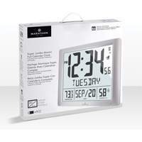 Super Jumbo Self-Setting Wall Clock, Digital, Battery Operated, Silver OR491 | WestPier
