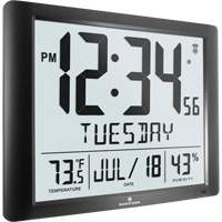 Super Jumbo Self-Setting Wall Clock, Digital, Battery Operated, Black OR492 | WestPier