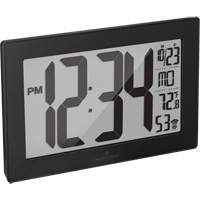 Self-Setting & Self-Adjusting Wall Clock with Stand, Digital, Battery Operated, Black OR493 | WestPier