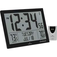 Horloge à réglage automatique à calendrier complet avec de très grands caractères, Numérique, À piles, Noir OR497 | WestPier