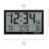 Horloge à réglage automatique à calendrier complet avec de très grands caractères, Numérique, À piles, Noir OR497 | WestPier