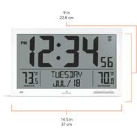 Self-Setting Full Calendar Clock with Extra Large Digits, Digital, Battery Operated, White OR500 | WestPier