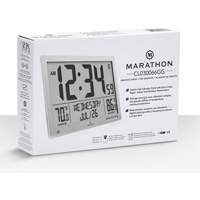 Horloge à réglage automatique à calendrier complet avec de très grands caractères, Numérique, À piles, Blanc OR500 | WestPier