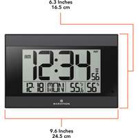 Self-Setting Digital Wall Clock with Auto Backlight, Digital, Battery Operated, Black OR501 | WestPier
