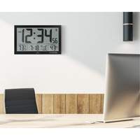 Slim Jumbo Self-Setting Wall Clock, Digital, Battery Operated, White OR503 | WestPier
