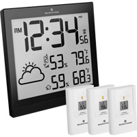 Self-Setting Weather Station and Clock, Digital, Battery Operated, Black OR504 | WestPier
