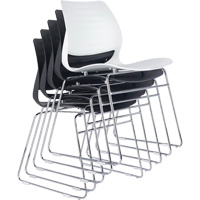 Chaises empilables, Polypropyl&egrave;ne, Hauteur 32", Capacit&eacute; 250 lb, Noir WestPier