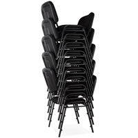 Chaises empilables, Tissu, Hauteur 32", Capacit&eacute; 250 lb, Noir WestPier